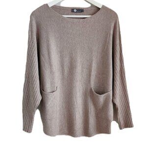 M Made in Italy beige Dolman sleeve sweater